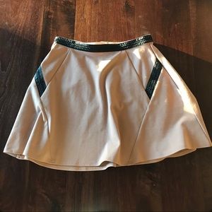 Very J Flare Blush Pink and leather Skirt - M